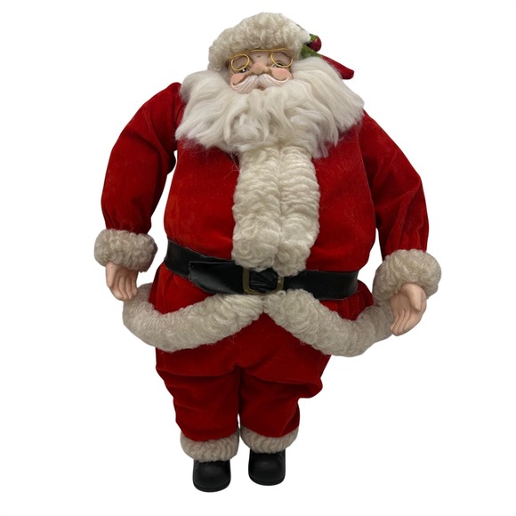 Other - Vtg 80s Santa Claus Doll Figurine Classic Christmas Decor Standing Plush Lg 18"